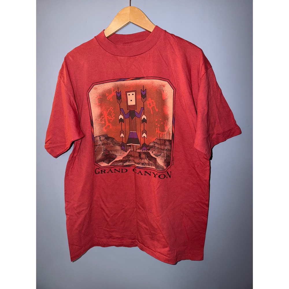 Vintage Prairie Mountain‎ Grand Canyon T Shirt Red Single Stitch Southwest Large